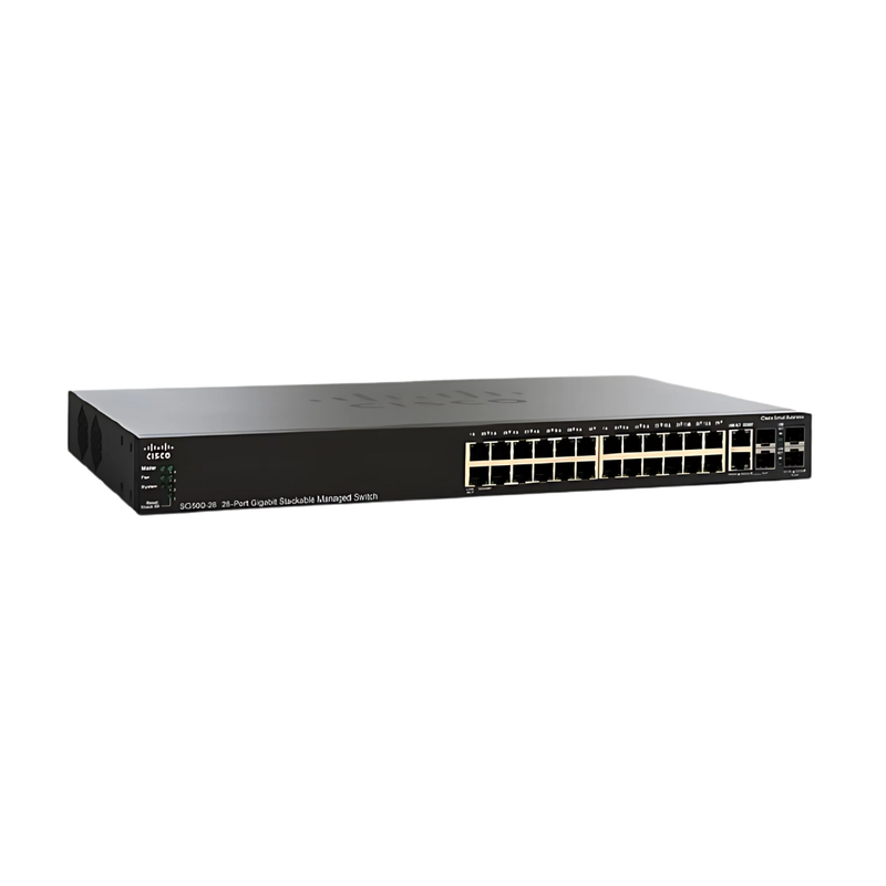 Cisco SG500-28MPP 28-port Gigabit Max PoE+ Stackable Managed Switch (Refurbished)Network & Servers