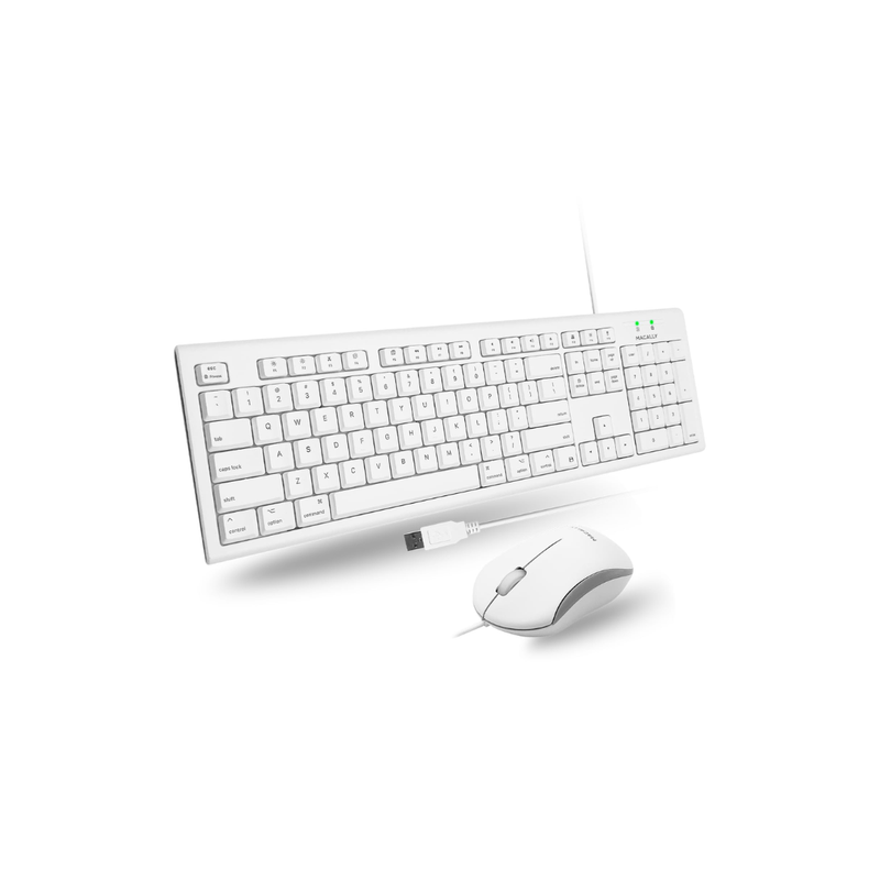 Macally Full Size USB Wired Keyboard and Mouse Combo for Mac (Refurbished)Peripherals
