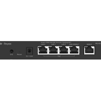 Reyee 5 Port Gigabit 2 WAN 4 PoE 54W 100 User Cloud Router