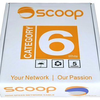 Scoop 100m Box Cat6 CCA White UTP Cable