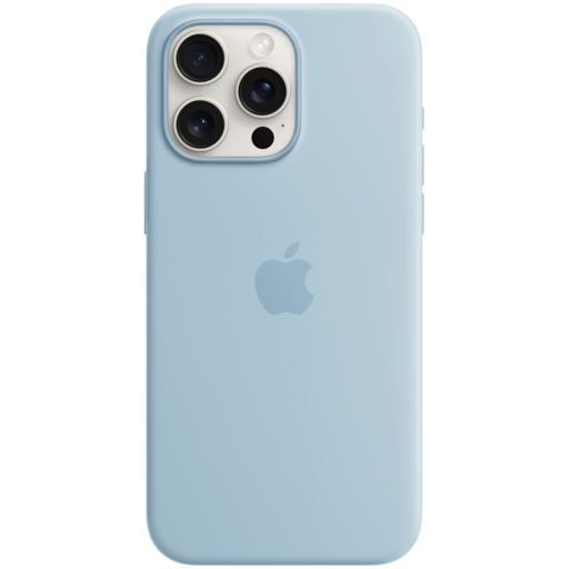 iPhone 15 Pro Max Silicone Case with MagSafe - Light Blue,Model A3126