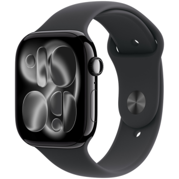 Apple Watch Series 11 GPS + Cellular 46mm Jet Black Aluminium Case with Black Sport Band - S/M,Model A3337