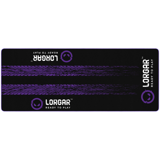 LORGAR RX1FM, Sim Racing Floor Mat Advanced, Stitched edge, 1,700X700X3 mm, Black/purple