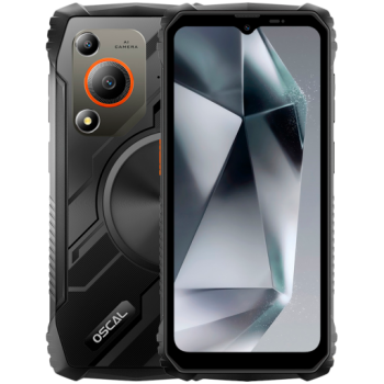 OSCAL Rugged smarthone Marine 1 LTE 6.56-inch HD 720x1612 90Hz Octa-core T615 up to 1.8 GHz RAM 4GB ROM 128GB Cam Rear 16MP Front 8MP 4G LTE WiFi BT Battery 5100mAh GPS+GLONASS+Beidou+Galileo & IP68/IP69K/MIL-STD-810H Android 15 Black