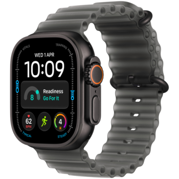 Apple Watch Ultra 4 GPS + Cellular 49mm Black Titanium Case with Translucent Black Ocean Band, Model A3579