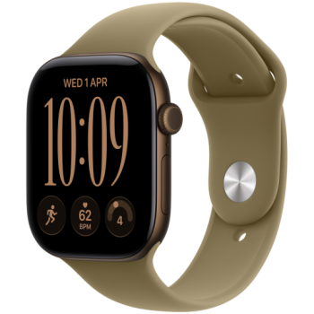 Apple Watch Series 12 GPS + Cellular 42mm Dark Bronze Aluminium Case with Olive Sport Band - S/M