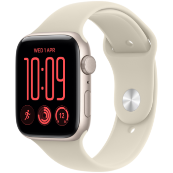 Apple Watch SE 3 GPS 44mm Starlight Aluminium Case with Sand Sport Band - M/L, Model A3325
