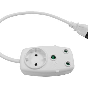 Multi Plug 1x16A 1x5A 0.5m IEC Cord White