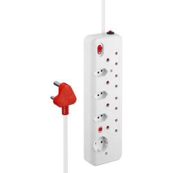 Nexon 8 Way  Medium Surge Multiplug 0.5M - White