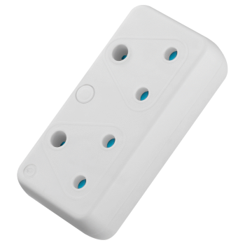 SWITCHED  2 Way Adaptor - White