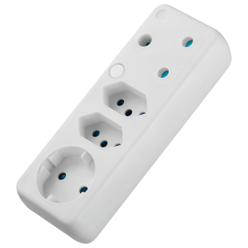 SWITCHED  4 Way Schuko Adaptor