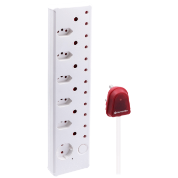 Switched 12-Way High Surge Multiplug 0.5m - White