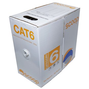 Scoop 305m Box Cat6 CCA White UTP Cable