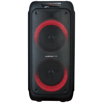 Volkano Helios Series Dual 8" Party Speaker with Microphone & Light Effects