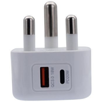 Volkano Robust Series 3-Pin SA to 20w PD + QC 3.0 Wall Charger