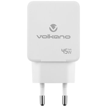 Volkano Potent Plus series 45W GaN Compact Dual USB and USB-C PD Wall Charger