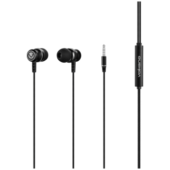 Volkano Earphones with Mic - STANNIC SERIES - Black